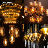 S16 (Enlarged S14) Medium Base Amber LED Decorative Bulb with Shine Line Light Bar, 1W, 2200K, 25 Pack - Luxsent Lighting Corp.