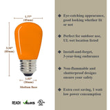 Luxsent S14 Medium Base LED Decorative Bulb with Internal Orange Coating, 1W, 25 Pack - Luxsent Lighting Corp.