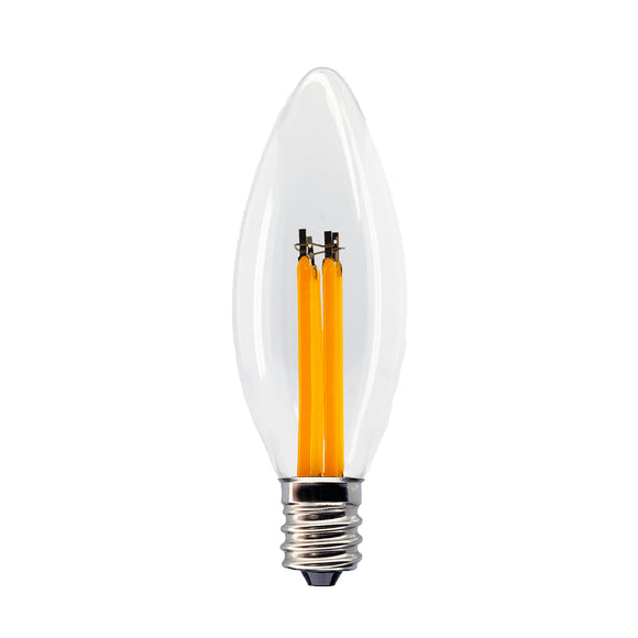 Chandlier / Pendant Light C32 LED Decorative Bulb, Warm White 2700K, Outdoor Waterproof Shatterproof, 2 W Low Wattage (20W Equivalent), E12S Medium Base, 6 Pack