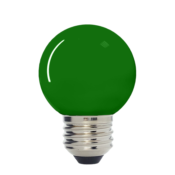 Scoreboard / Holiday Lighting G50 LED Decorative Bulb, Green Colored, Outdoor Waterproof Shatterproof, 1 W Low Wattage (10W Equivalent), E26 Medium Base, 25 Pack