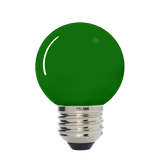 Scoreboard / Holiday Lighting G50 LED Decorative Bulb, Green Colored, Outdoor Waterproof Shatterproof, 1 W Low Wattage (10W Equivalent), E26 Medium Base, 25 Pack