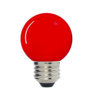 Scoreboard / Holiday Lighting G50 LED Decorative Bulb, Red Colored, Outdoor Waterproof Shatterproof, 1 W Low Wattage (10W Equivalent), E26 Medium Base, 25 Pack