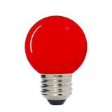 Scoreboard / Holiday Lighting G50 LED Decorative Bulb, Red Colored, Outdoor Waterproof Shatterproof, 1 W Low Wattage (10W Equivalent), E26 Medium Base, 25 Pack