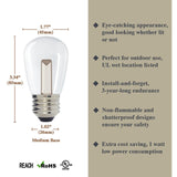 Luxsent S14 Medium Base Clear LED Decorative Bulb with Light Bar, 1W, 2400K, 25 Pack - Luxsent Lighting Corp.