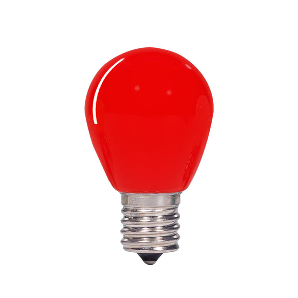Sign S11 LED Decorative Bulb, Red Colored, Outdoor Waterproof Shatterproof, 1 W Low Wattage (10W Equivalent), E17 Medium Base, 25 Pack