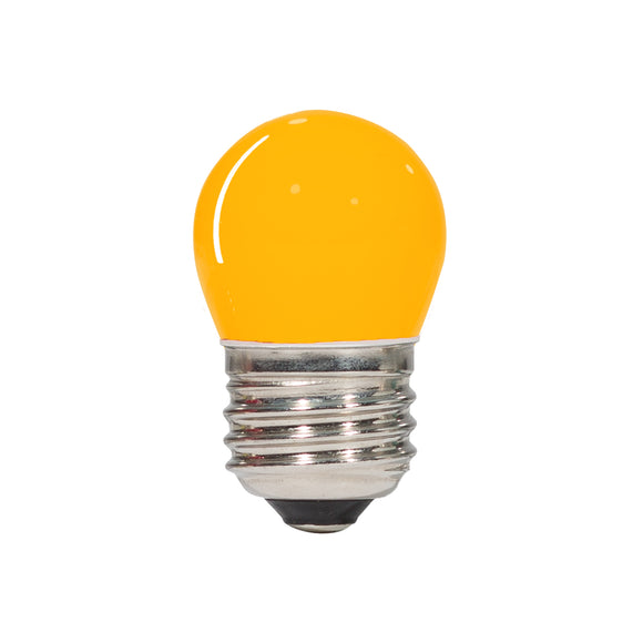 Sign S11 LED Decorative Bulb, Yellow Colored, Outdoor Waterproof Shatterproof, 1 W Low Wattage (10W Equivalent), E26 Medium Base, 25 Pack