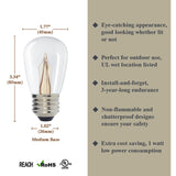 Luxsent S14 Medium Base Clear LED Decorative Bulb with Shine Line Light Bar, 1W, 2400K, 25 Pack - Luxsent Lighting Corp.