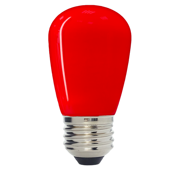 Sign S14 LED Decorative Bulb, Red Colored, Outdoor Waterproof Shatterproof, 1 W Low Wattage (10W Equivalent), E26 Medium Base, 25 Pack