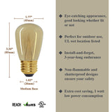 Luxsent S14 Medium Base Amber LED Decorative Bulb with Shine Line Light Bar, 1W, 2200K, 25 Pack - Luxsent Lighting Corp.