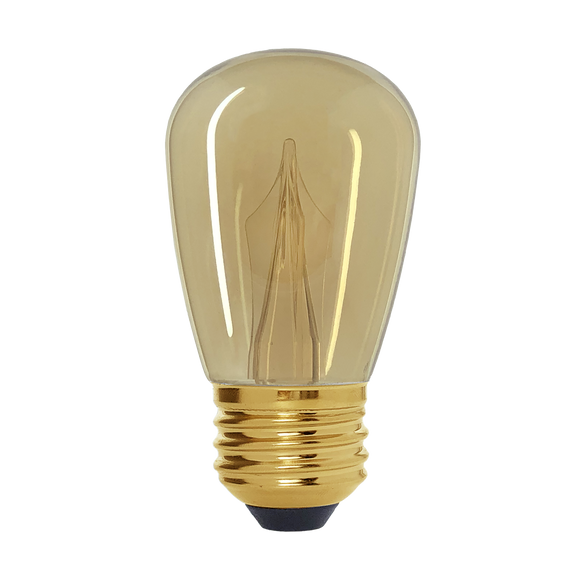 Antique Style Edison S16(Enlarged S14) LED Bulb, Amber Warm 2200K, Outdoor Waterproof Shatterproof, 1 W Low Wattage (10W Equivalent), E26 Medium Base, 25 Pack