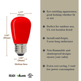 Luxsent S14 Medium Base LED Decorative Bulb with Internal Red Coating, 1W, 25 Pack - Luxsent Lighting Corp.