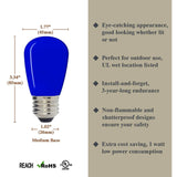 Luxsent S14 Medium Base LED Decorative Bulb with Internal Blue Coating, 1W, 25 Pack - Luxsent Lighting Corp.