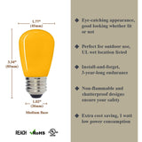Luxsent S14 Medium Base LED Decorative Bulb with Internal Yellow Coating, 1W, 25 Pack - Luxsent Lighting Corp.
