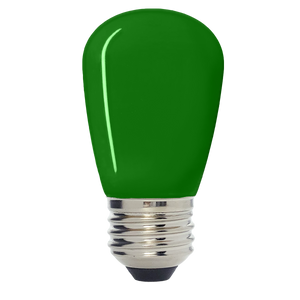 Sign S14 LED Decorative Bulb, Green Colored, Outdoor Waterproof Shatterproof, 1 W Low Wattage (10W Equivalent), E26 Medium Base, 25 Pack