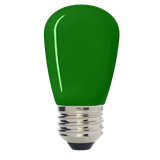 Sign S14 LED Decorative Bulb, Green Colored, Outdoor Waterproof Shatterproof, 1 W Low Wattage (10W Equivalent), E26 Medium Base, 25 Pack