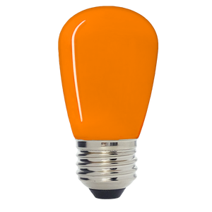 Sign S14 LED Decorative Bulb, Orange Colored, Outdoor Waterproof Shatterproof, 1 W Low Wattage (10W Equivalent), E26 Medium Base, 25 Pack
