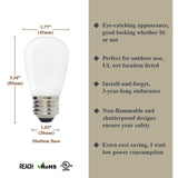 Luxsent S14 Medium Base LED Decorative Bulb with Internal White Coating, 1W, 2700K, 25 Pack - Luxsent Lighting Corp.