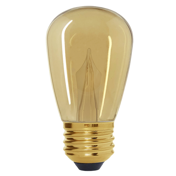 Vintage Style Edison S14 LED Bulb, Amber Warm 2200K, Outdoor Waterproof Shatterproof, 1 W Low Wattage (10W Equivalent), E26 Medium Base, 25 Pack
