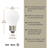 Luxsent Incandescent Like A15 Medium Base LED Decorative Bulb with Internal White Coating, 1W, 2700K, 25 Pack - Luxsent Lighting Corp.