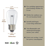 Luxsent S14 Medium Base Clear LED Decorative Bulb with Light Bar, 1W, 2700K, 25 Pack - Luxsent Lighting Corp.