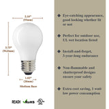 Luxsent Incandescent Like A17 Medium Base LED Decorative Bulb with Internal White Coating, 1W, 2700K, 25 Pack - Luxsent Lighting Corp.