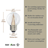 Luxsent Globe G50 Medium Base Clear LED Decorative Bulb with Shine Line Light Bar, 1W, 2400K, 25 Pack - Luxsent Lighting Corp.