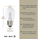 Luxsent S14 Medium Base Clear LED Decorative Bulb with Shine Line Light Bar, 1W, 2700K, 25 Pack - Luxsent Lighting Corp.